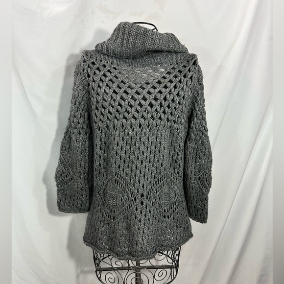 etoile isabel marant grey cowl neck crochet sweater size 2 - Picture 5 of 6